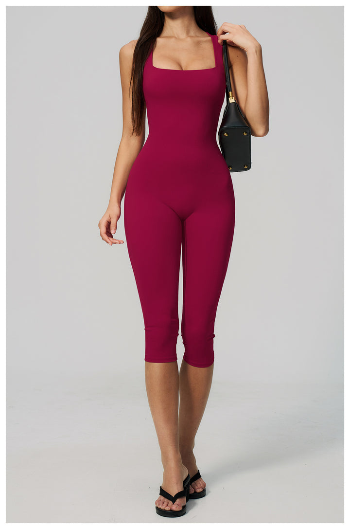 The Allure Capri Jumpsuit Red