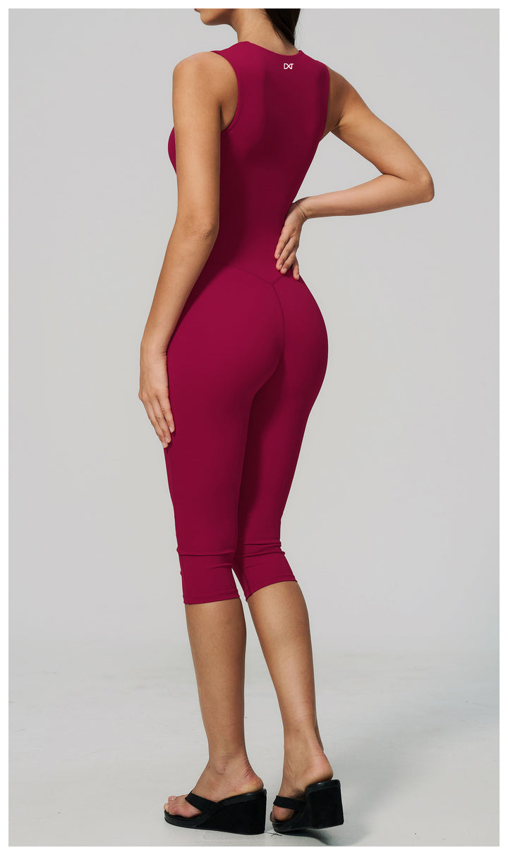 The Allure Capri Jumpsuit Red