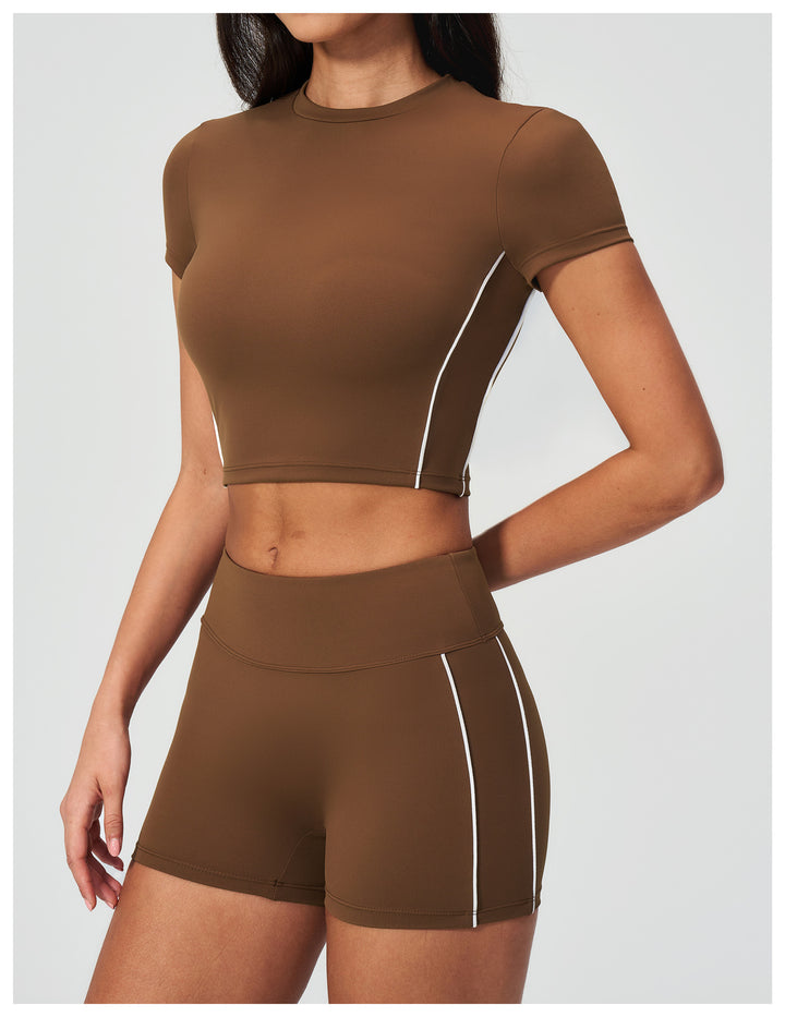 The Line Crop Tee Brown