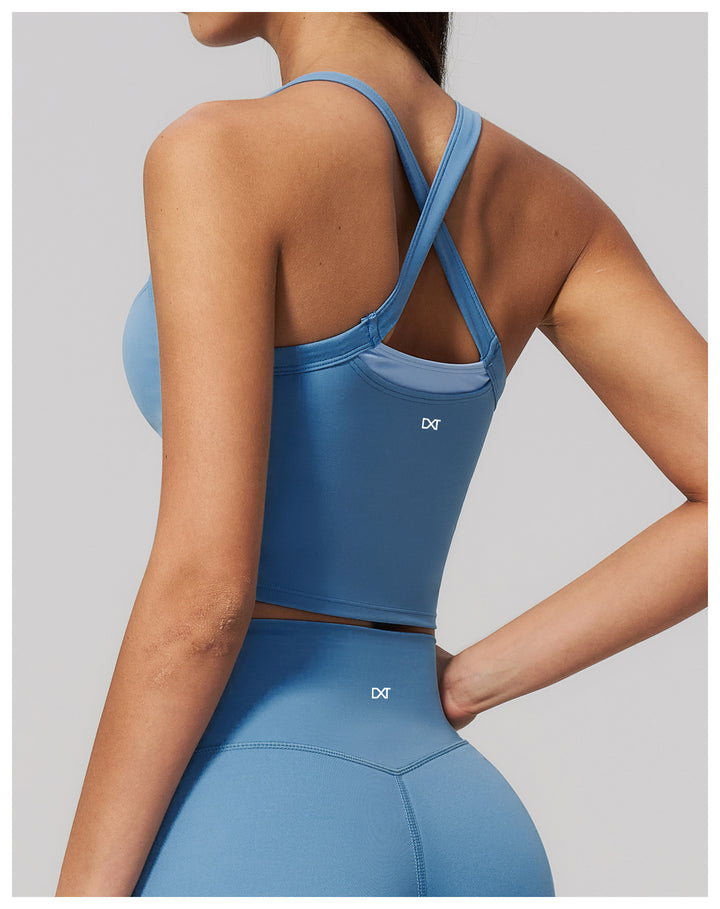 The Crossback Tank Coastal Blue