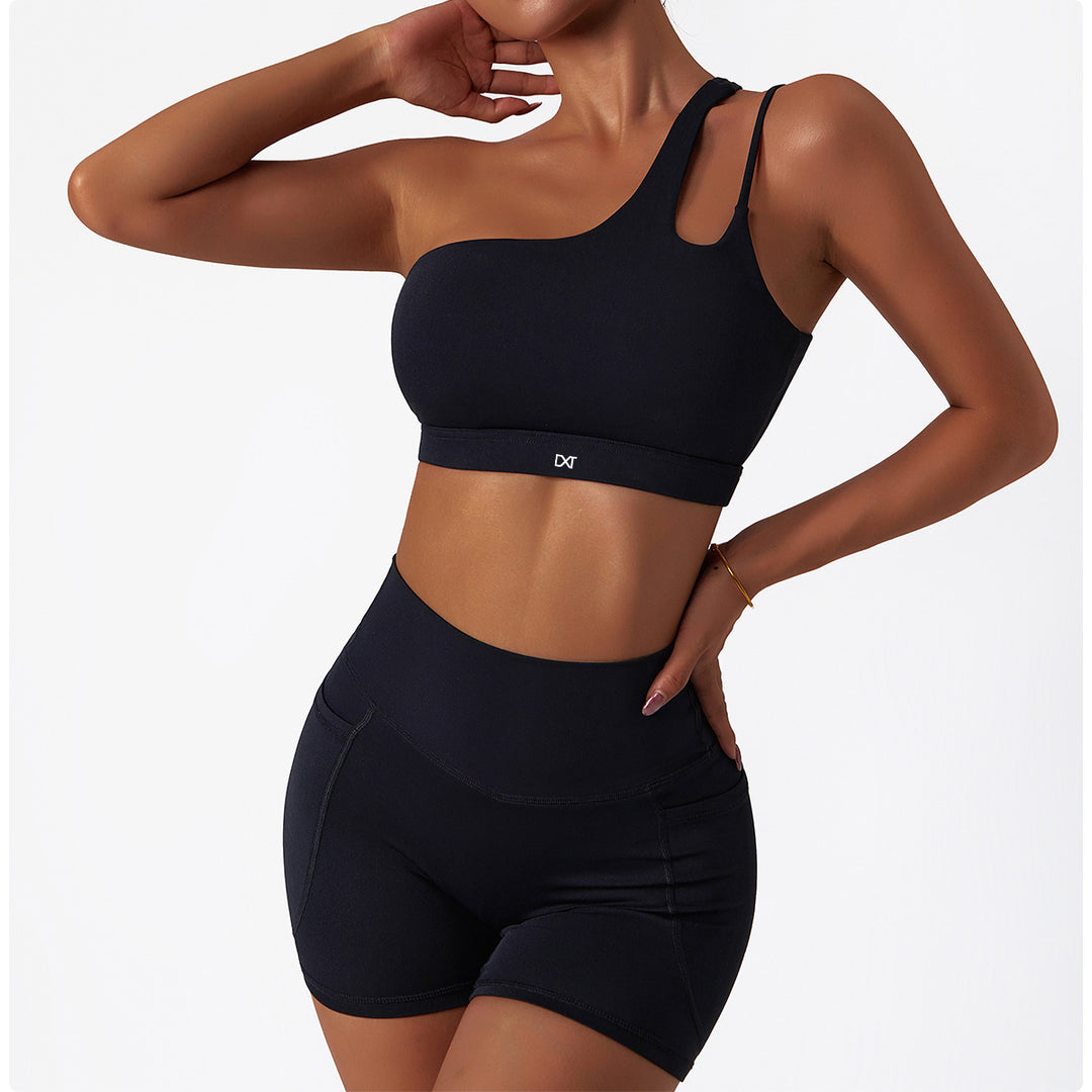 The Frame One Shoulder Bra Black