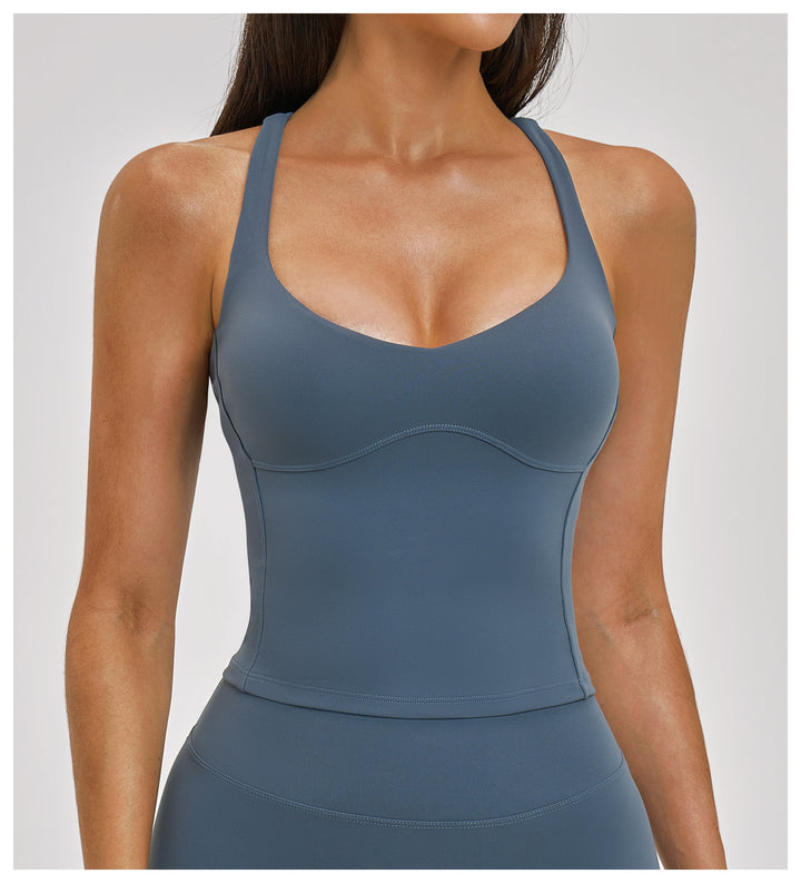 The Studio Crossback Tank Blue