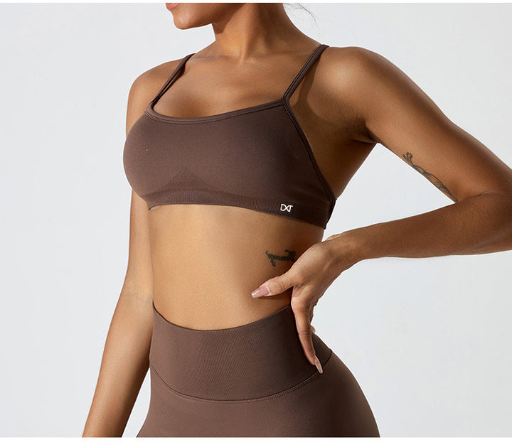 The Strappy Sports Bra Brown
