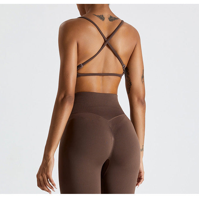 The Strappy Sports Bra Brown