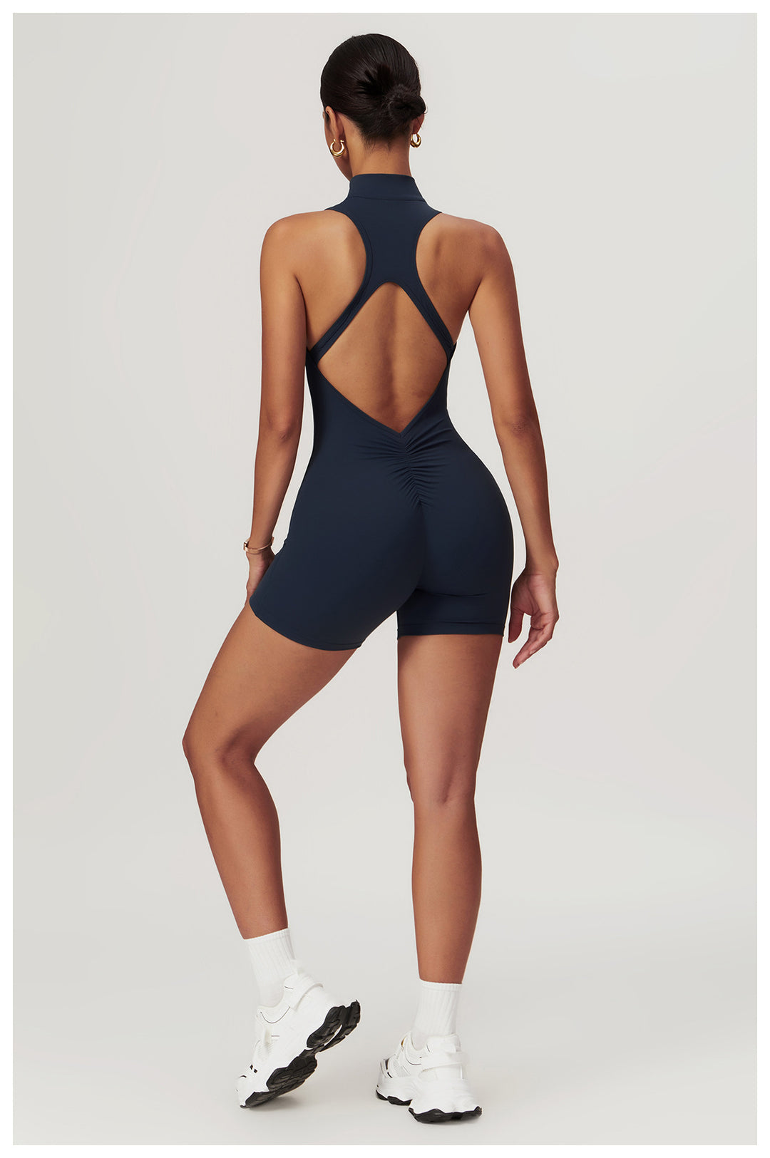 The Scrunch Romper Navy