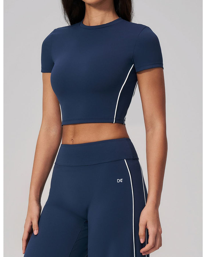 The Line Crop Tee Navy