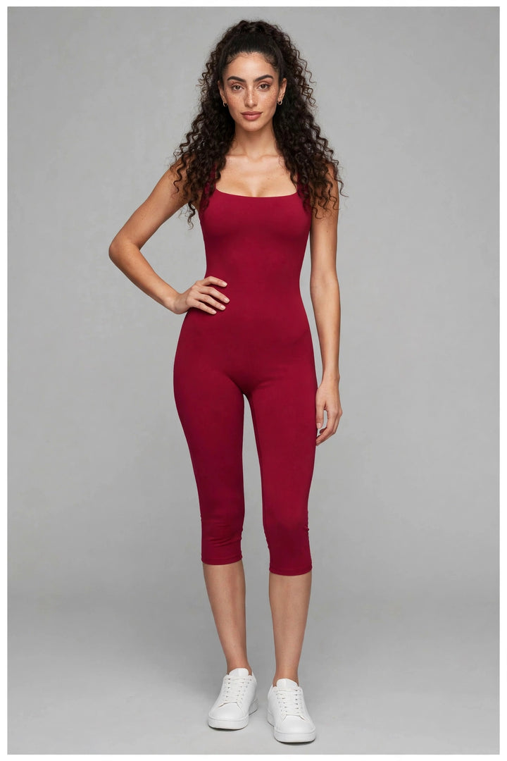 The Allure Capri Jumpsuit Red