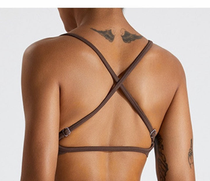 The Strappy Sports Bra Brown