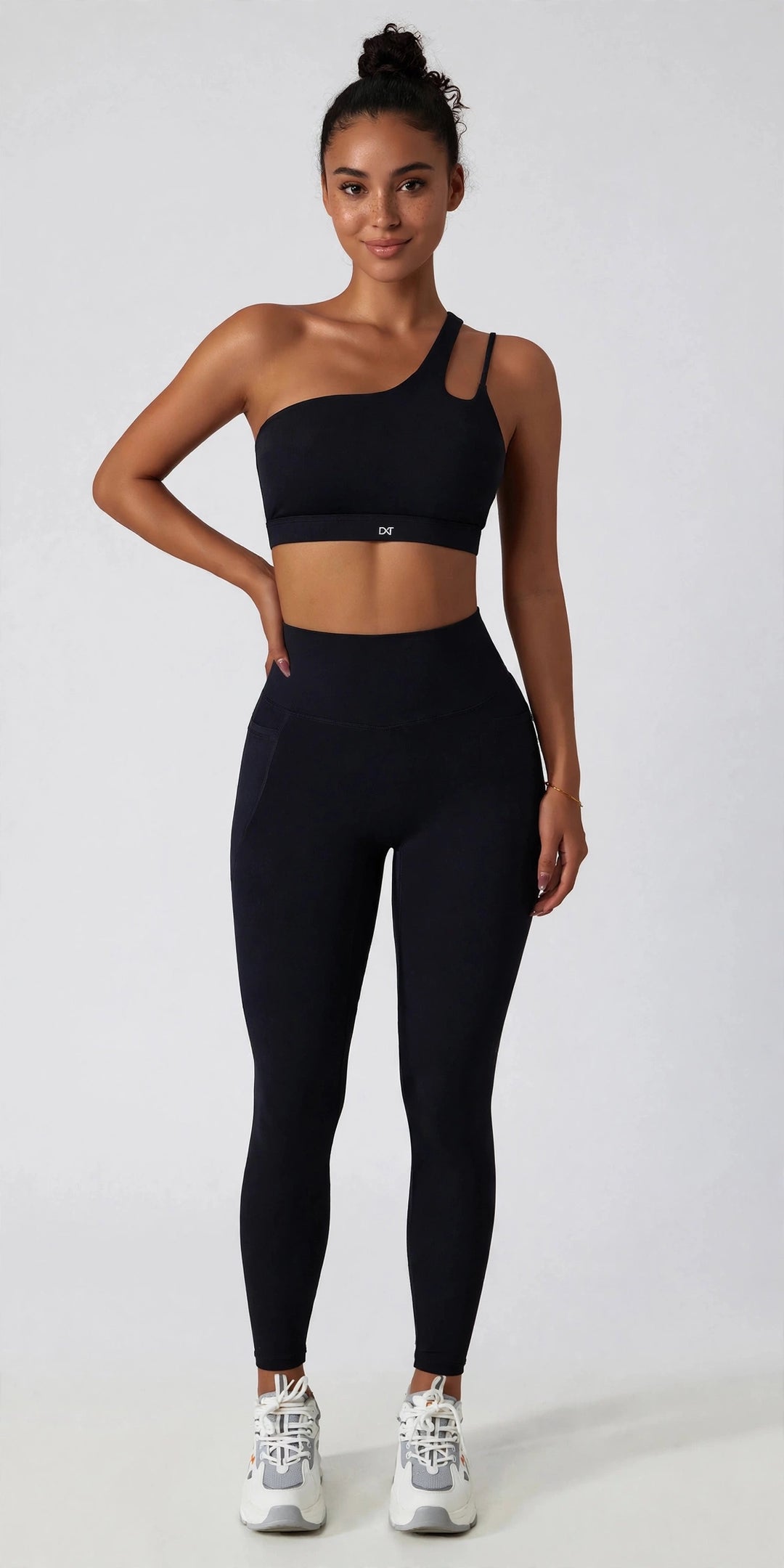 The Frame One Shoulder Bra Black