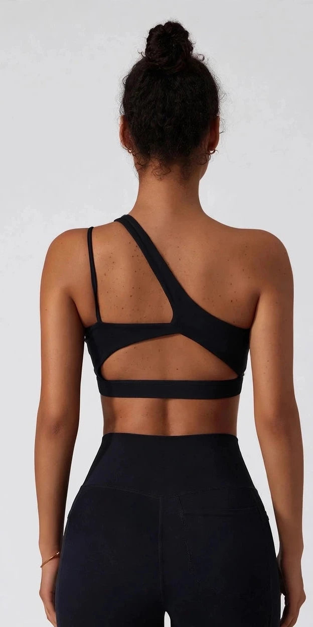 The Frame One Shoulder Bra Black