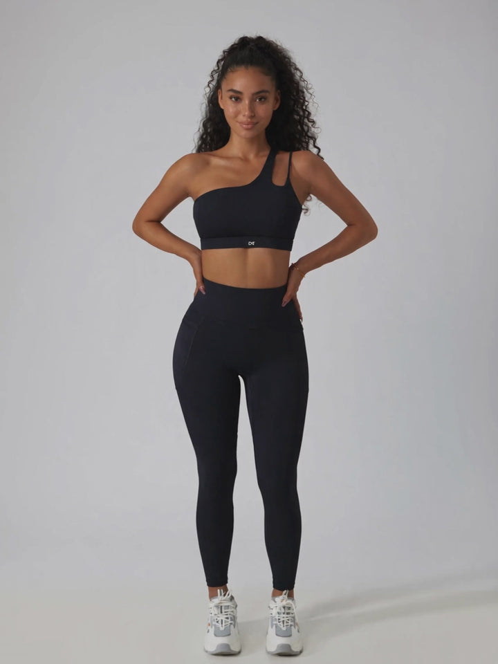 The Frame One Shoulder Bra Black