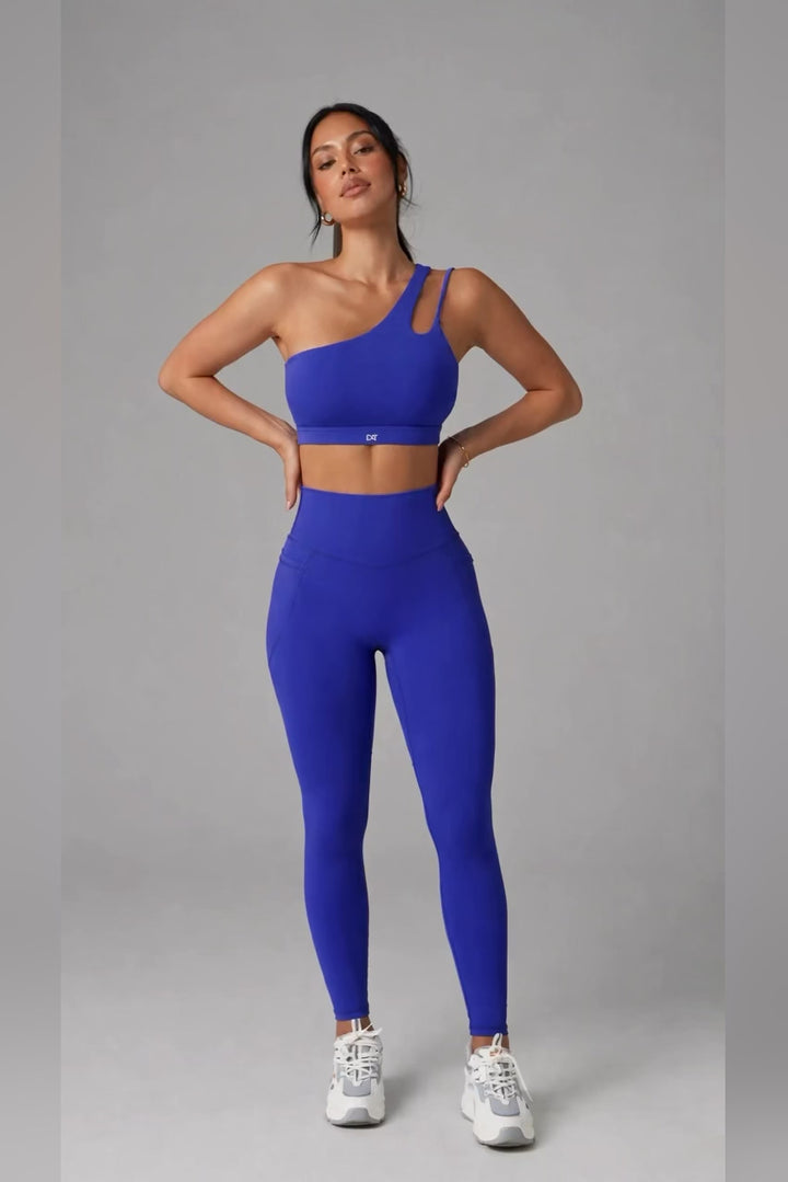 The Frame One Shoulder Bra Blue - model video