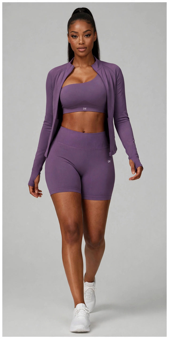The V-Back Scrunch Shorts Plum
