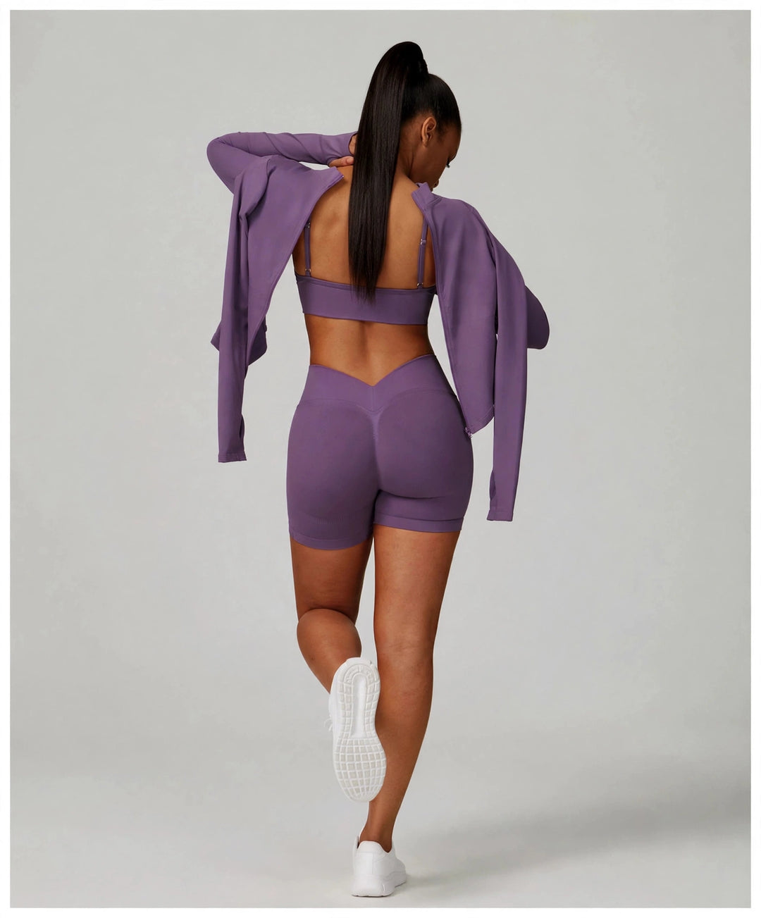 The V-Back Scrunch Shorts Plum