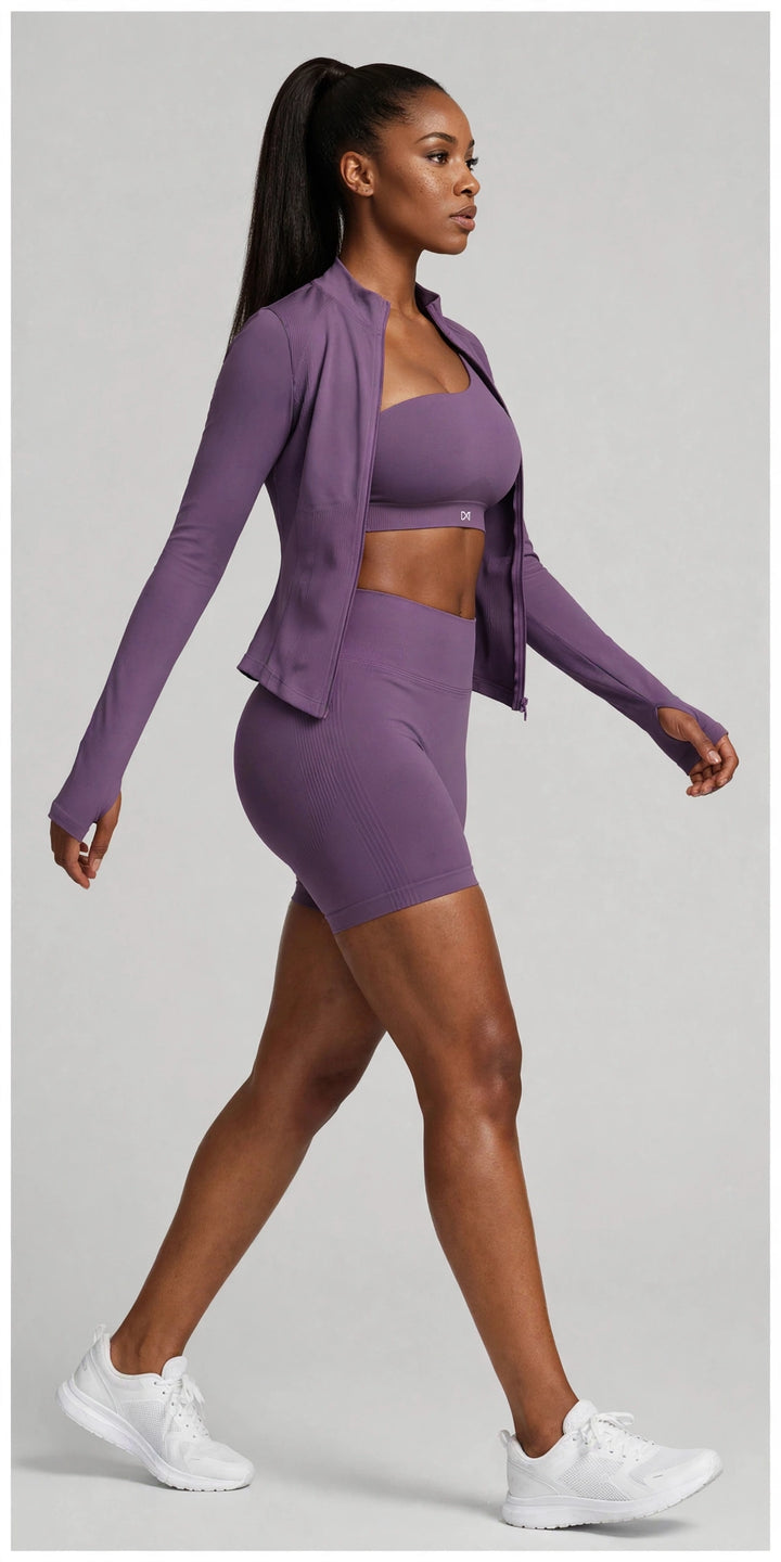 The V-Back Scrunch Shorts Plum