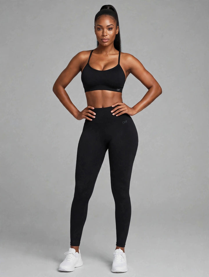 The Strappy Sports Bra Black
