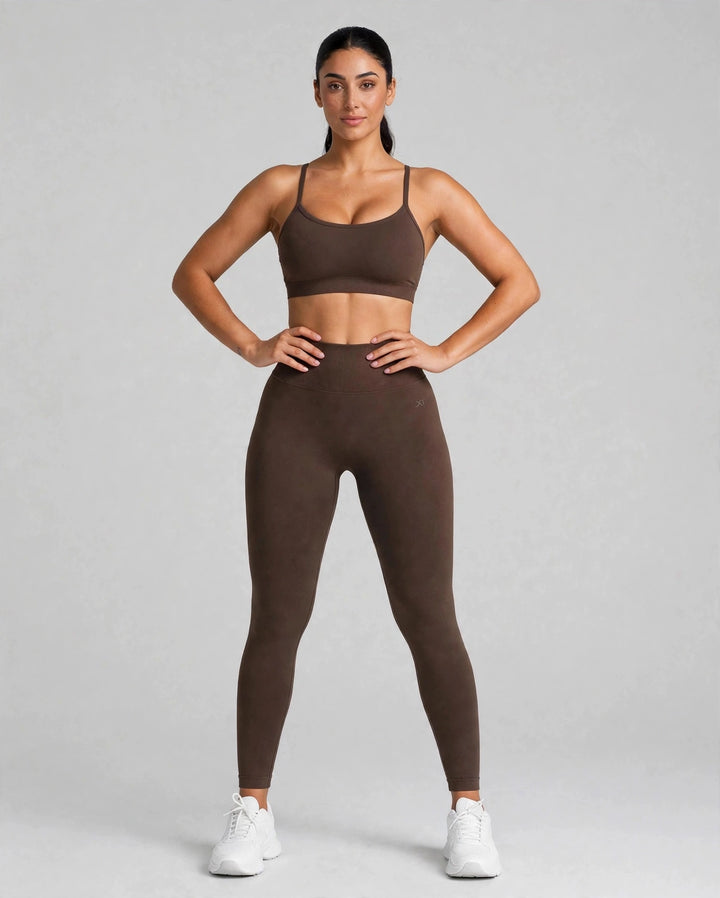 The Strappy Sports Bra Brown