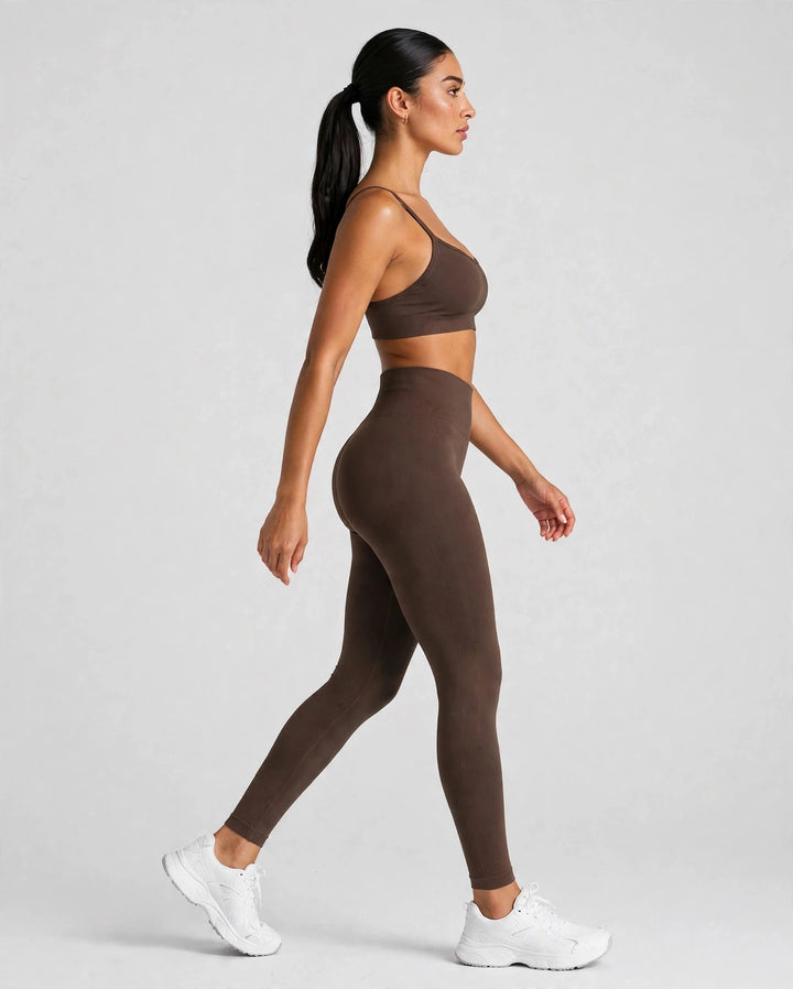 The Strappy Sports Bra Brown