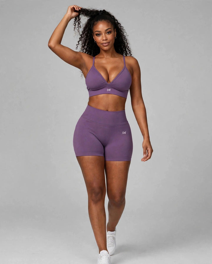 The V-Back Scrunch Shorts Plum